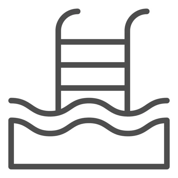 Ikona linii basenu. Ilustracja wektora drabiny basenowej odizolowana na białym. Konstrukcja stylów wodnych i poręczy, zaprojektowana dla sieci web i aplikacji. Eps 10. — Wektor stockowy