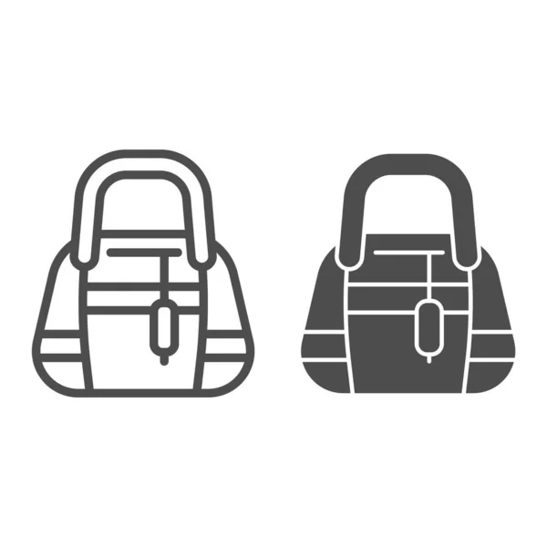 Linea di borse Ladys e icona di glifo. Womans borsa vettore illustrazione isolato su bianco. Pochette design stile borsetta, progettato per il web e app. Eps 10 . — Vettoriale Stock