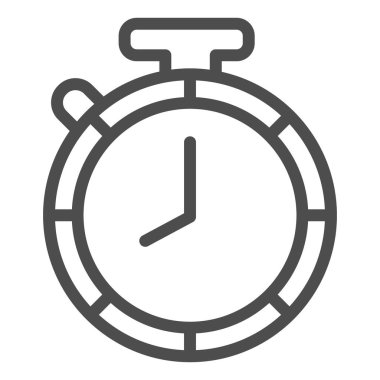 Kronometre çizgisi simgesi, lojistik ve dağıtım sembolü, beyaz arkaplanda hızlı teslimat taşıyıcı işareti, mobil ve web tasarımı için taslak biçimli dağıtım simgesi. Vektör grafikleri.