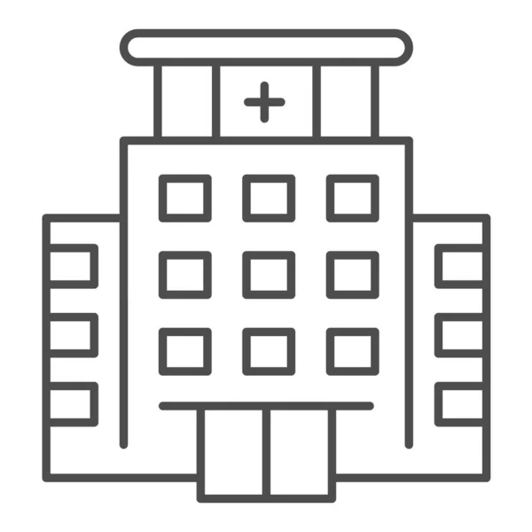 Ikone des Krankenhausbaus. Medizinische Konstruktion mit Kreuz auf weißem Hintergrund. Gesundheitsbau für mobiles Konzept und Webdesign. Vektorgrafik. — Stockvektor