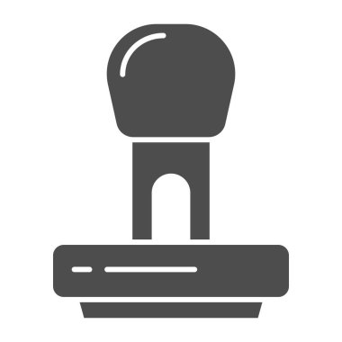 Katı simgeyi damgalayın. Stamper vektör çizimi beyaza izole edildi. Web ve uygulama için klişeleşmiş kabartma tasarımı. Eps 10.