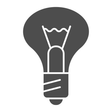 Ampul katı simgesi. Lamba vektör çizimi beyaza izole edildi. Aydınlatma kabartma tasarımı, web ve uygulama için tasarlandı. Eps 10.