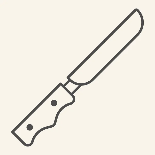 Knife thin line icon. Kitchen knife for cooking symbol, outline style pictogram on beige background. Kitchen utensils and equipment sign for mobile concept and web design. Vector graphics. — Stock Vector