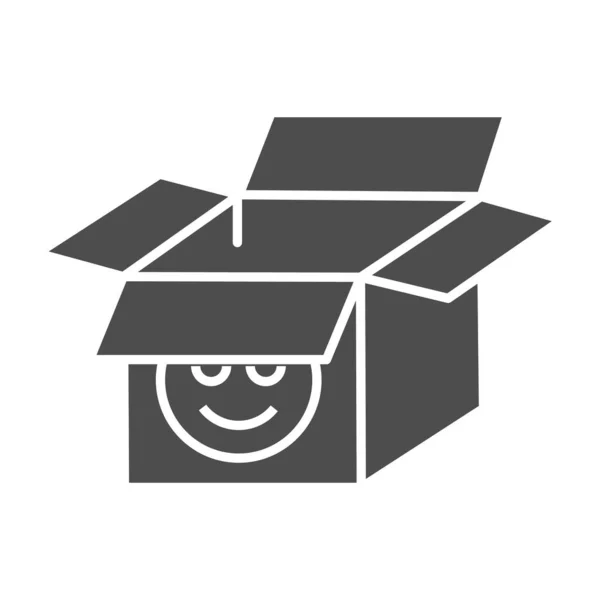 Apri la scatola di cartone icona solida. Apri l'illustrazione vettoriale della scatola di carta isolata su bianco. Design in stile glifo da imballaggio, progettato per web e app. Eps 10 . — Vettoriale Stock