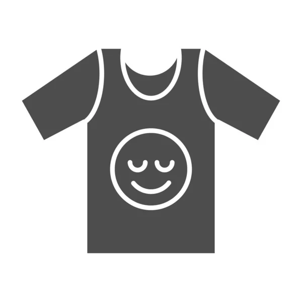 Футболка солідний значок. Сорочка зі смайликом Векторні ілюстрації ізольовані на білому. Дизайн літнього одягу в стилі гліф, розроблений для веб та додатків. Епс 10 . — стоковий вектор