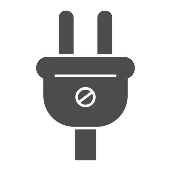 Electric plug solid icon. Socket plug vector illustration isolated on white. Electric cable glyph style design, designed for web and app. Eps 10. — Stock Vector