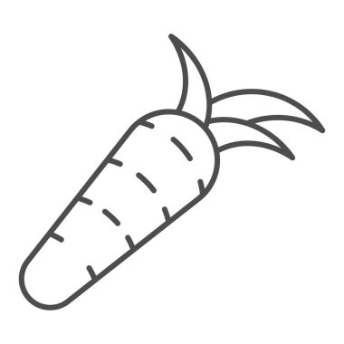 Havuç ince çizgi ikonu. Sebze vektör çizimi beyaza izole edildi. Sağlıklı gıda tasarımı, web ve uygulama için tasarlanmış. Eps 10.