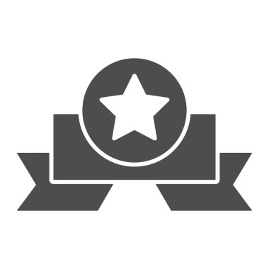 Yıldız madalyası sağlam bir ikon. Ödül vektör illüstrasyonu beyaza izole edildi. Ödül kabartma tasarımı, web ve uygulama için tasarlandı. Eps 10.