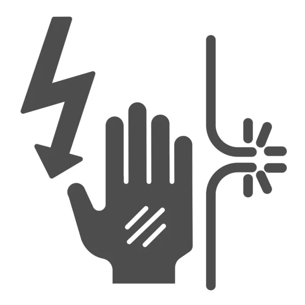 Desconecte el icono sólido de contacto eléctrico. Potencia contacto rotura vector ilustración aislado en blanco. Diseño de estilo glifo de desconexión de cable, diseñado para web y aplicación. Eps 10 . — Archivo Imágenes Vectoriales