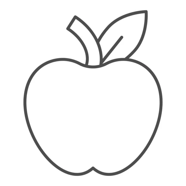 Icona linea sottile Apple. Illustrazione vettoriale di frutta isolata su bianco. Sano design stile contorno cibo, progettato per il web e app. Eps 10 . — Vettoriale Stock