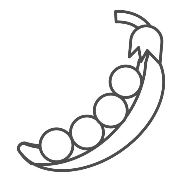 Icono de línea delgada de guisantes. Ilustración vectorial vegetal aislada en blanco. Diseño de estilo Bean outline, diseñado para web y app. Eps 10 . — Vector de stock