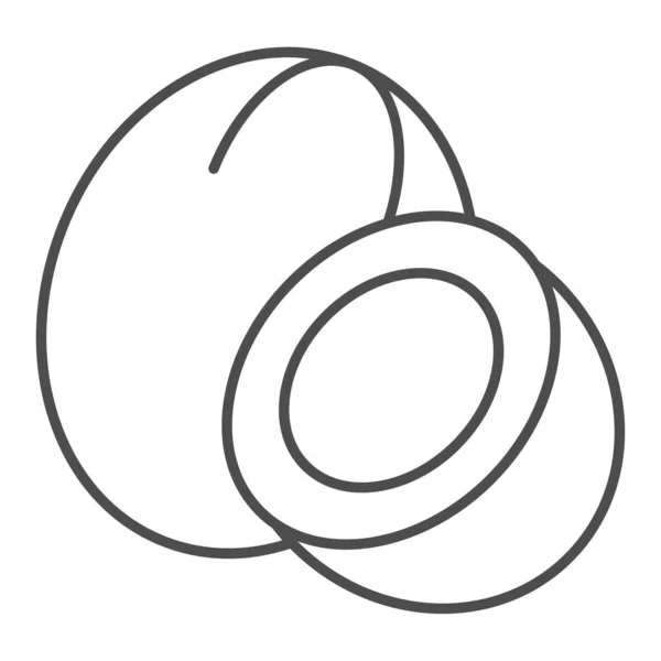Icona linea sottile di cocco. Illustrazione vettoriale del dado tropicale isolata su bianco. Design in stile contorno vitaminico, progettato per web e app. Eps 10 . — Vettoriale Stock