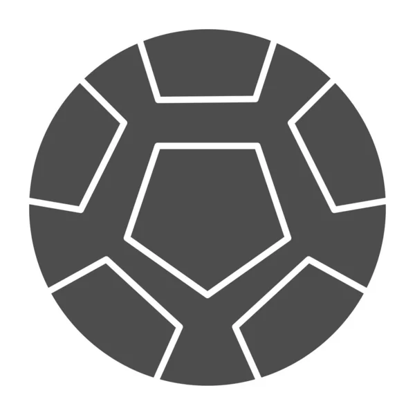サッカーボール固体アイコン。サッカーボールベクトルのイラストは白で隔離。Webとアプリ用に設計されたゲームボールグリフスタイルのデザイン。Eps 10. — ストックベクタ