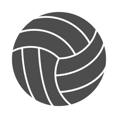 Voleybol somut ikonu. Spor ekipmanları vektör illüstrasyonu beyaza izole edildi. Oyun topu kabartma tasarımı, web ve uygulama için tasarlandı. Eps 10.