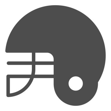 Rugby miğferi sağlam bir ikon. Beyazda izole edilmiş kask futbol vektör çizimi. Spor malzemeleri kabartma tasarımı, web ve uygulama için tasarlanmış. Eps 10.