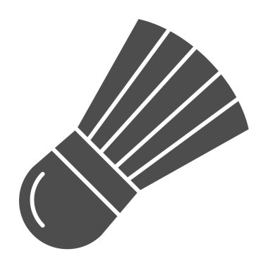 Mekik siki simgesi. Badminton top vektör çizimi beyaza izole edildi. Spor oyunu kabartma tasarımı, web ve uygulama için tasarlandı. Eps 10.