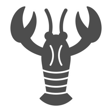 Kerevit katı simgesi. Kabuklu vektör çizimi beyaza izole edildi. Istakoz kabartma tasarımı, web ve uygulama için tasarlanmış. Eps 10.