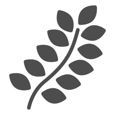 Buğday katı simgesi. Tarım vektörü illüstrasyonu beyaza izole edildi. Tahıl kabartma tasarımı, web ve uygulama için tasarlanmış. Eps 10.