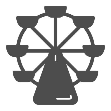 Dönme dolap simgesi. Atlıkarınca vektör çizimi beyaza izole edildi. Ağ ve uygulama için tasarlanmış adil kabartma tasarımı. Eps 10.