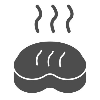 Et eti katı bir ikon. Gıda vektör çizimi beyaza izole edildi. Ağ ve uygulama için tasarlanmış kavrulmuş kabartma kabartma tasarımı. Eps 10.