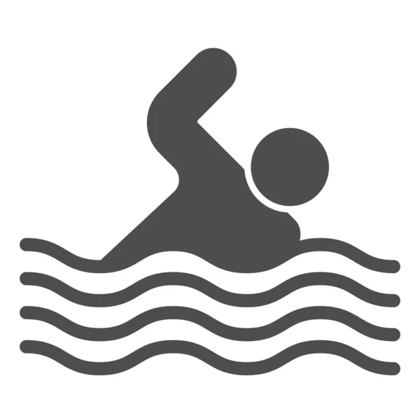 Schwimmen solide Symbol. Schwimmvektordarstellung isoliert auf weiß. Wassersport glyph style design, entworfen für web und app. Eps 10. — Stockvektor
