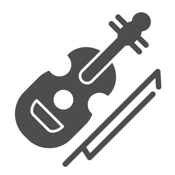 Icono sólido de violín. Instrumento de cuerda ilustración vectorial aislado en blanco. Instrumento musical de diseño de estilo glifo, diseñado para web y aplicación. Eps 10 . — Archivo Imágenes Vectoriales