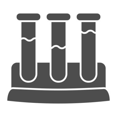 Tıbbi mataralar katı bir ikon. Kimya deney şişeleri vektör illüstrasyonunu beyaza izole ettik. Test tüpleri kabartma tasarımı, ağ ve uygulama için tasarlanmış. Eps 10.