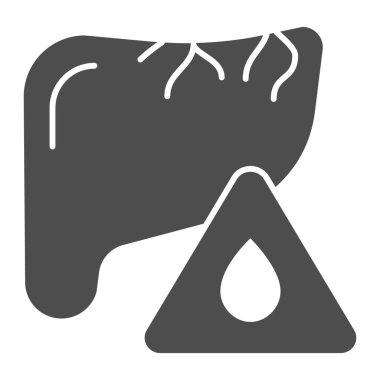 Karaciğer katı simgesi. İnsan anatomisi vektör çizimi beyaza izole edildi. İç organ kabartma tasarımı, web ve uygulama için tasarlanmış. Eps 10.