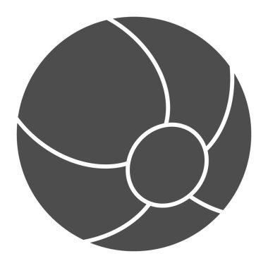 Plaj topu simgesi. Şişirilebilir top vektör çizimi beyaza izole edildi. Hava topu kabartma tasarımı, ağ ve uygulama için tasarlanmış. Eps 10.