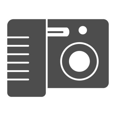 Kamera katı simgesi. Fotoğraf makinesi vektör illüstrasyonu beyaza izole edildi. Fotoğraf kabartma tasarımı, web ve uygulama için tasarlandı. Eps 10.