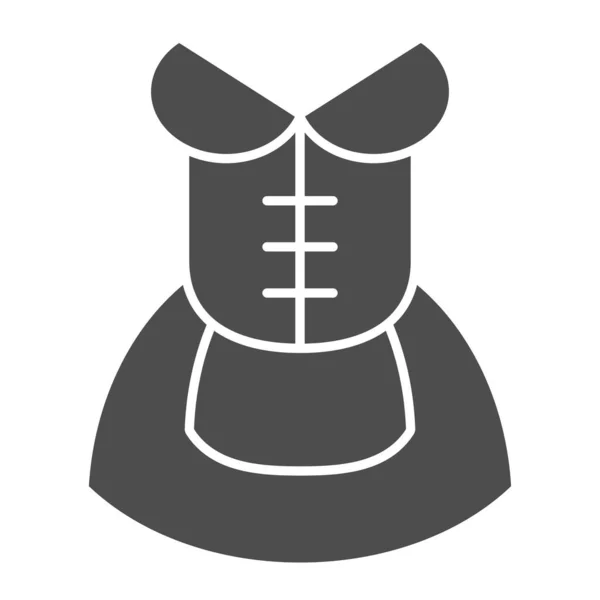 Γερμανίδα ντύνεται συμπαγής εικόνα. Βαυαρική γυναικεία φόρεμα διανυσματική απεικόνιση απομονώνονται σε λευκό. Παραδοσιακή γερμανική ενδυμασία glyph στυλ σχεδιασμού, σχεδιασμένο για web και app. Eps 10. — Διανυσματικό Αρχείο