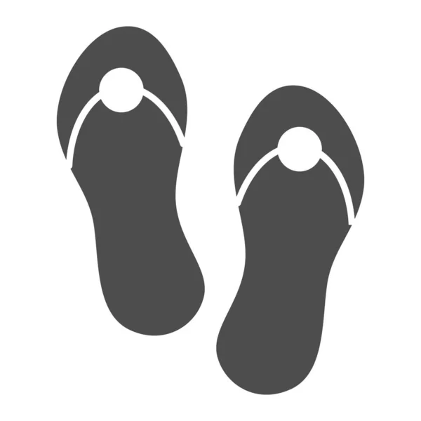 Flip flops solid icon. Beach footwear vector illustration isolated on white. Summer sandals glyph style design, designed for web and app. Eps 10. — Stock Vector