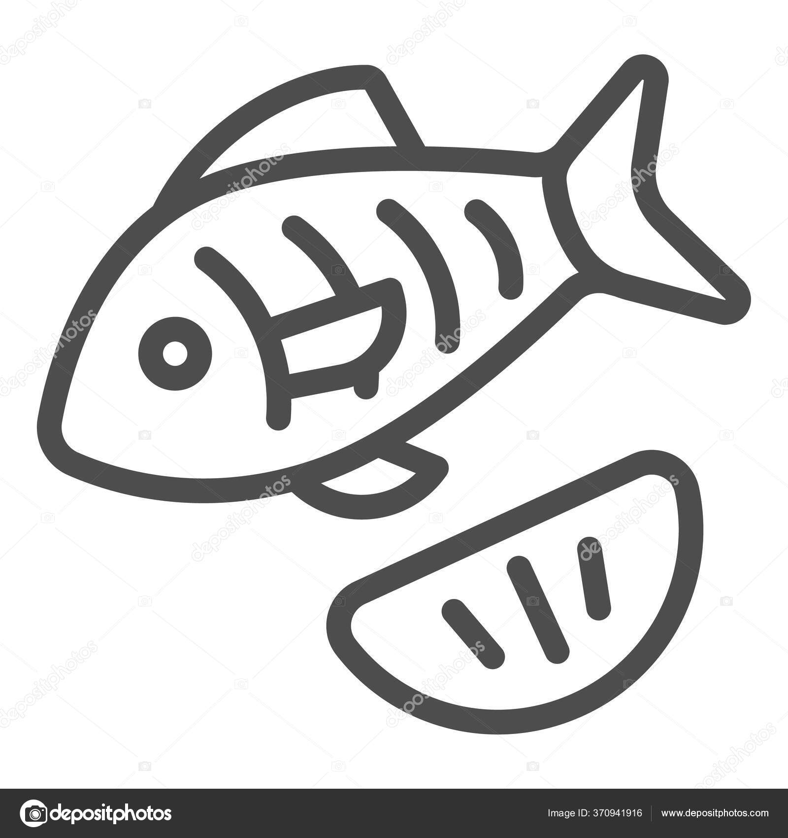 Fish line icon. Fishing vector illustration isolated on white. Seafood  outline style design, designed for web and app. Eps 10. Stock Vector by  ©sabustock 370941916
