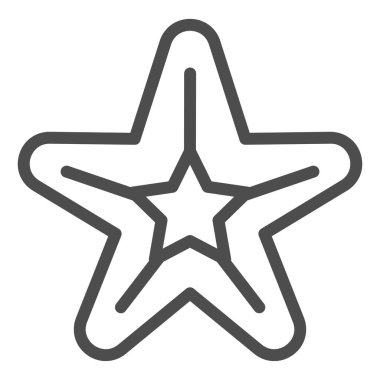 Denizyıldızı çizgisi simgesi. Deniz yıldızı çizimi beyaza izole edildi. Aquatic outline tasarımı, web ve uygulama için tasarlandı. Eps 10.