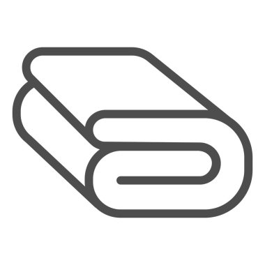 Havlu çizgisi simgesi. Tekstil vektör çizimi beyaza izole edildi. Banyo tasarımı, web ve uygulama için tasarlanmış. Eps 10.