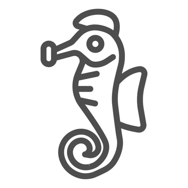 Havshäst ikon. Sjödjur vektor illustration isolerad på vitt. Undervattensliv skissera stil design, utformad för webb och app. Eps 10. — Stock vektor