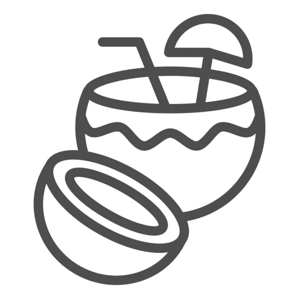 Икона кокосового коктейля. Векторная иллюстрация летних напитков изолирована на белом. Дизайн напитка разработан для веб-сайтов и приложений. Eps 10 . — стоковый вектор