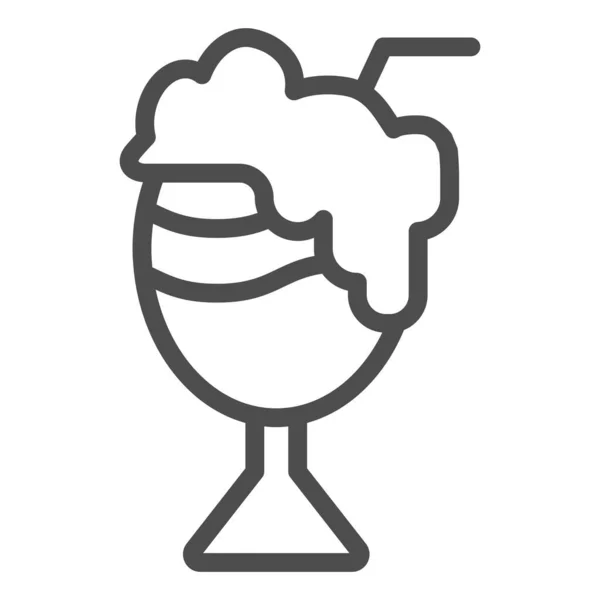 Коктейль с иконкой из пены. Векторная иллюстрация молочного коктейля изолирована на белом. Sweet коктейль очертить стиль дизайна, разработанный для веб и приложения. Eps 10 . — стоковый вектор