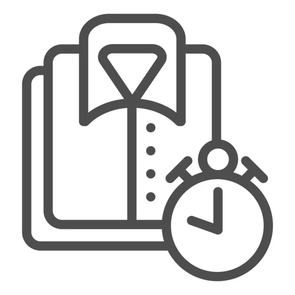 Icono de línea de camisa limpia. Camisa plegada e ilustración vectorial de reloj aislada en blanco. Diseño de estilo de contorno de ropa limpia, diseñado para la web y la aplicación. Eps 10 . — Archivo Imágenes Vectoriales