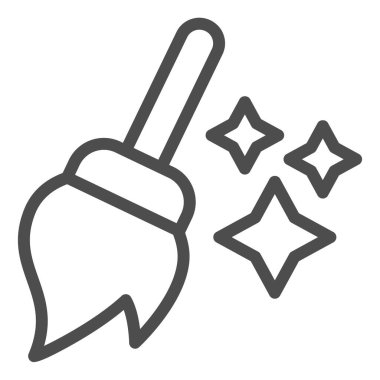 Süpürge hattı simgesi. Süpürme fırçası vektör illüstrasyonu beyazda izole edildi. Ev tasarımı tasarımı, web ve uygulama için tasarlandı. Eps 10.