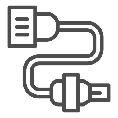 Araba elektrikli elektrik hattı ikonu. Otomobil dolgu vektör çizimi beyaza izole edildi. Otomobil elektriği tasarımı, web ve uygulama için tasarlanmış. Eps 10.