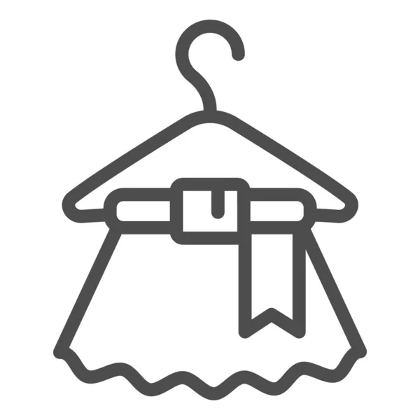Vestito sull'icona della linea appendiabiti. Illustrazione vettoriale vestito bagnato isolato su bianco. Design in stile schema di lavaggio a secco, progettato per web e app. Eps 10 . — Vettoriale Stock