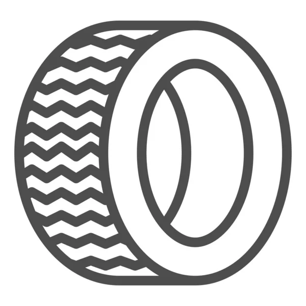 Ícone de linha de pneu rodoviário. Auto roda vetor ilustração isolada em branco. Design de estilo de contorno de peças de carro, projetado para web e aplicativo. Eps 10 . — Vetor de Stock
