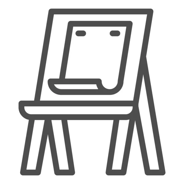 Easel met papieren lijn icoon. Kunstapparatuur vector illustratie geïsoleerd op wit. Kunstenaars easel outline stijl ontwerp, ontworpen voor web en app. Eps 10. — Stockvector