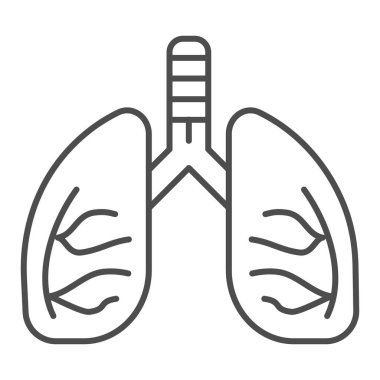 Ciğerler ince çizgi simgesi. İnsan anatomisi vektör çizimi beyaza izole edildi. Organ tasarımı, web ve uygulama için tasarlanmış. Eps 10.