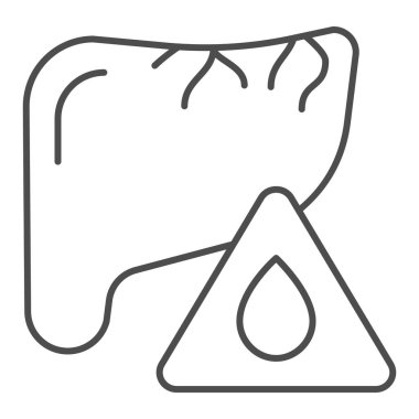 Karaciğer ince çizgi ikonu. İnsan anatomisi vektör çizimi beyaza izole edildi. İç organ tasarımı, web ve uygulama için tasarlanmış. Eps 10.