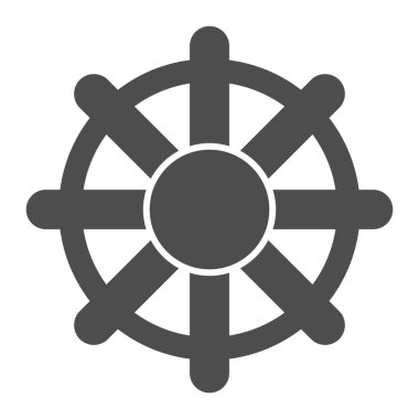 Geminin direksiyon simgesi. Tekne direksiyon vektör çizimi beyaza izole edildi. Tekerlek kabartma tasarımı, ağ ve uygulama için tasarlanmış. Eps 10.