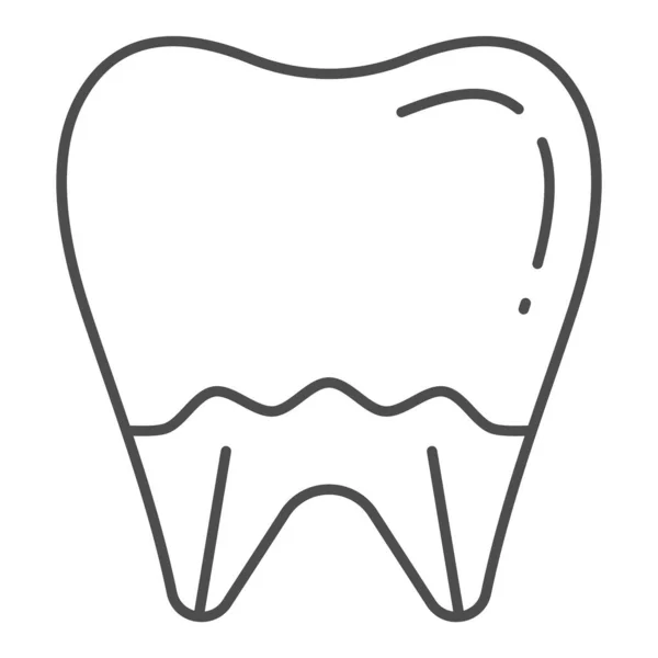 Ikona cienkiej linii zębów. Ilustracja wektora pielęgnacji jamy ustnej odizolowana na białym. Zdrowie stomatologiczne zarys styl projektowania, przeznaczony do sieci web i aplikacji. Eps 10. — Wektor stockowy