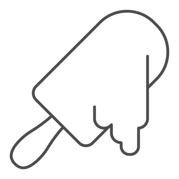 Schmelzendes Eis dünne Linie Symbol. Eis auf Stick Vektor Illustration isoliert auf weiß. Dessert skizzieren Stil-Design, entworfen für Web und App. Eps 10. — Stockvektor