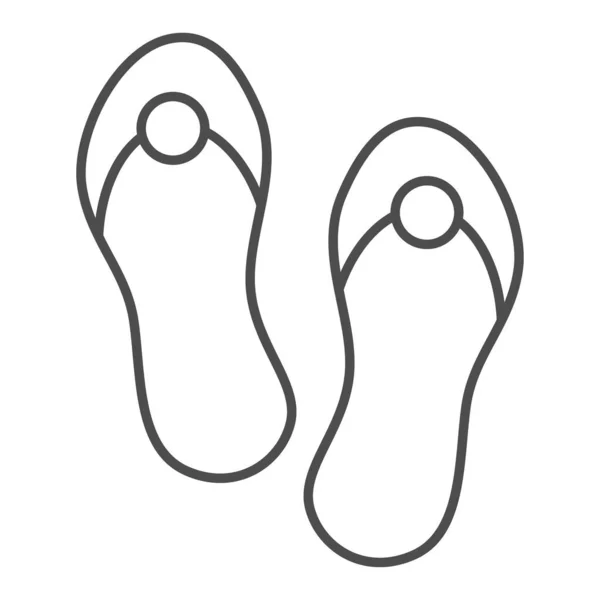 Flip flops ícone de linha fina. Ilustração vetorial de calçado de praia isolado em branco. Sandálias de verão delinear design de estilo, projetado para web e app. Eps 10 . —  Vetores de Stock